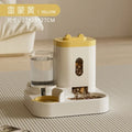 Automatic Feeder Dog Cat Food Bowl With Water Fountain Large Capacity Pet Food Storage Dispenser Container Puppy Pet Accessories Gold L 2L