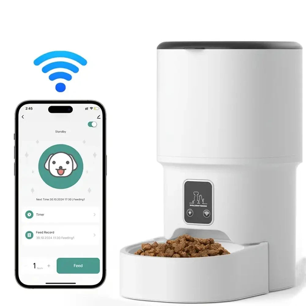 4L Smart Pet Feeder Automatic Cat Food Dispenser Cat Dog Bowl Automatic Cat Feeder Dog Slow Food Machine With Timed Quantitative WIFI Version 4L