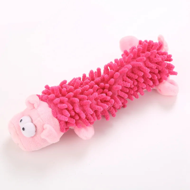 Small Breed Dog Plush Toy 10.2 in (26 cm) Animal Shape Squeaky Chew and Dental Cleaning Toy for Chihuahua Yorkie Bichon Puppies As the pictures Rose Pig China Mainland
