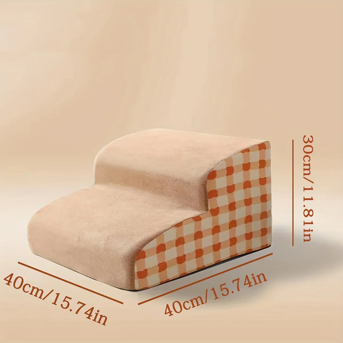 High-Density Foam Pet Ramp — Non-Slip Dog & Cat Stairs Sofa Ladder for Older Pets with Joint Pain 2 floor orange