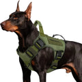 Adjustable No-Pull Tactical Dog Harness with Handle for Large Dogs - Reflective Military Vest for Labrador Retriever, Siberian H army green