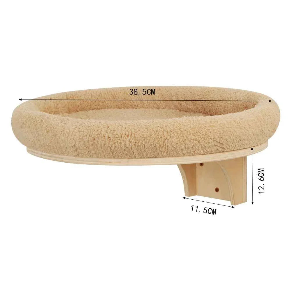 Wall-Mounted Cat Climbing Rope – Solid Wood Pedals & Sisal Scratch Training Toy for Indoor Cats Wall mounted nest