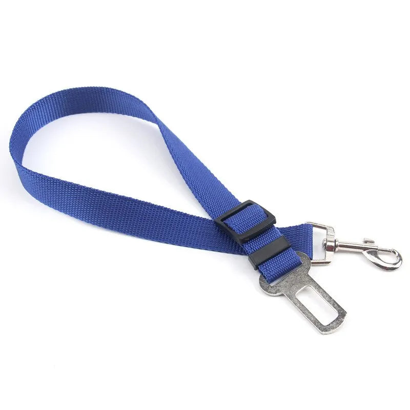 Adjustable Pet Car Seat Belt Harness for Dogs & Cats – Breakaway Travel Leash Restraint Blue