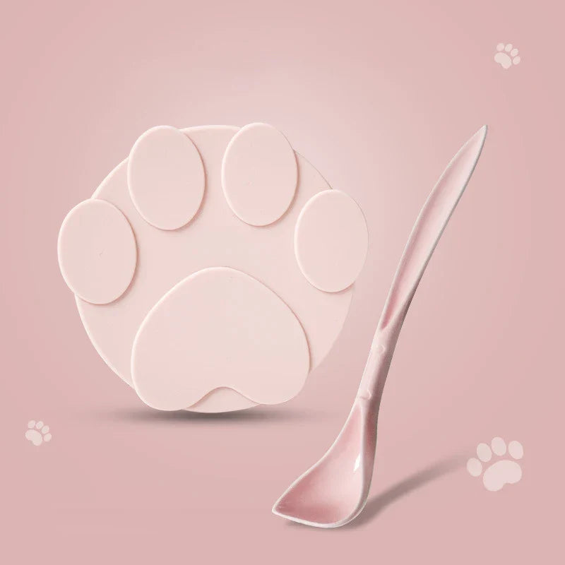 Portable Silicone 2-in-1 Pet Can Lid with Spoon – Food Sealer & Fresh-Keeping Cover for Cats & Dogs (Fits Most Cans) Set Pink China Mainland