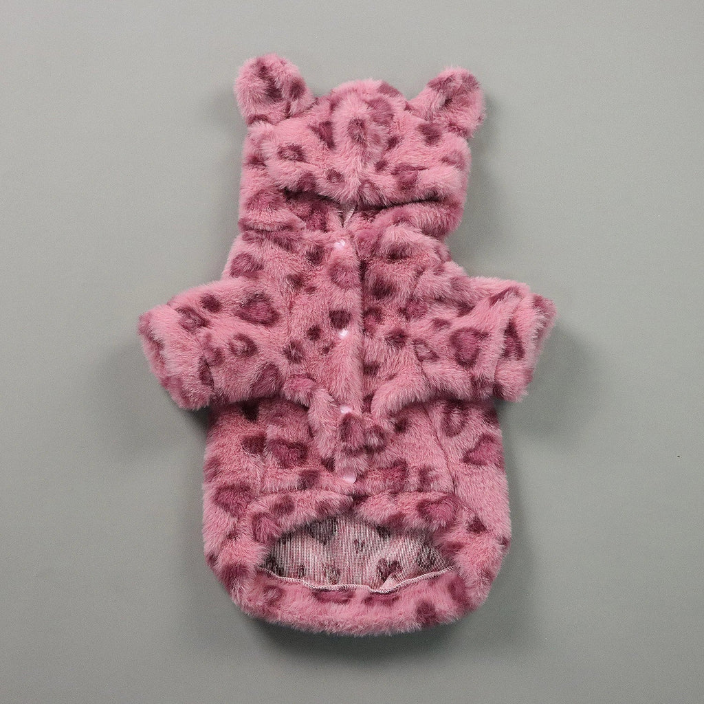 Pet Warm Clothes for Dog Cat Puppy Jacket with Lovely Ear Hat Fuzzy Coat Sweatshirt Dog Costume Outfits for Small Medium Dog fo