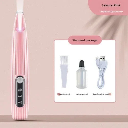 Cordless Dog Grooming Clippers — 18mm (0.71 in) Wide Blade, LED Light & LCD Display, Low-Noise Rechargeable Pet Paw Trimmer PInk set V1