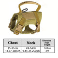Tactical Cat Dog Harness Leash For Working Adjustable Pet Vest Harness Soft Mesh Training Puppy Straps with Handle For Large Cat brown
