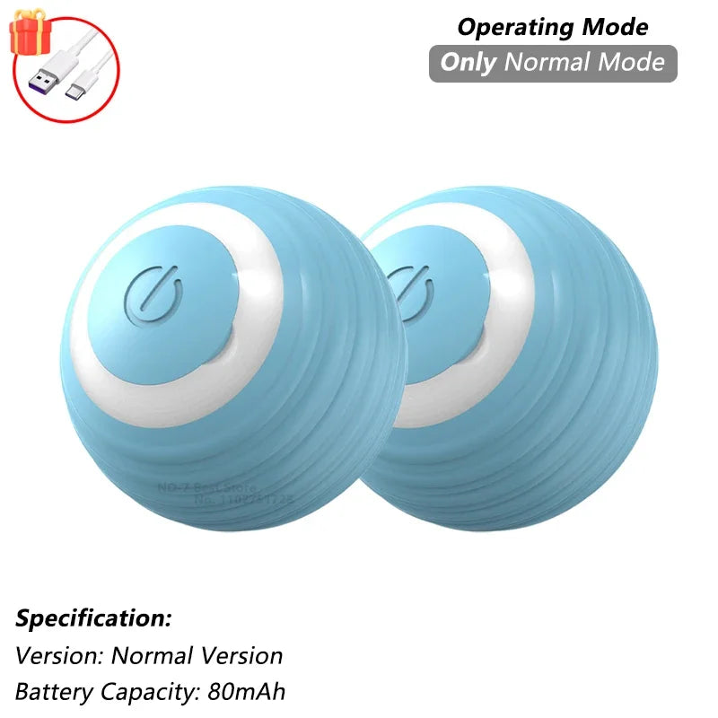Interactive Smart Cat Toy Ball | Automatic Rolling Ball with Obstacle Avoidance 2 Blue Normal New Version