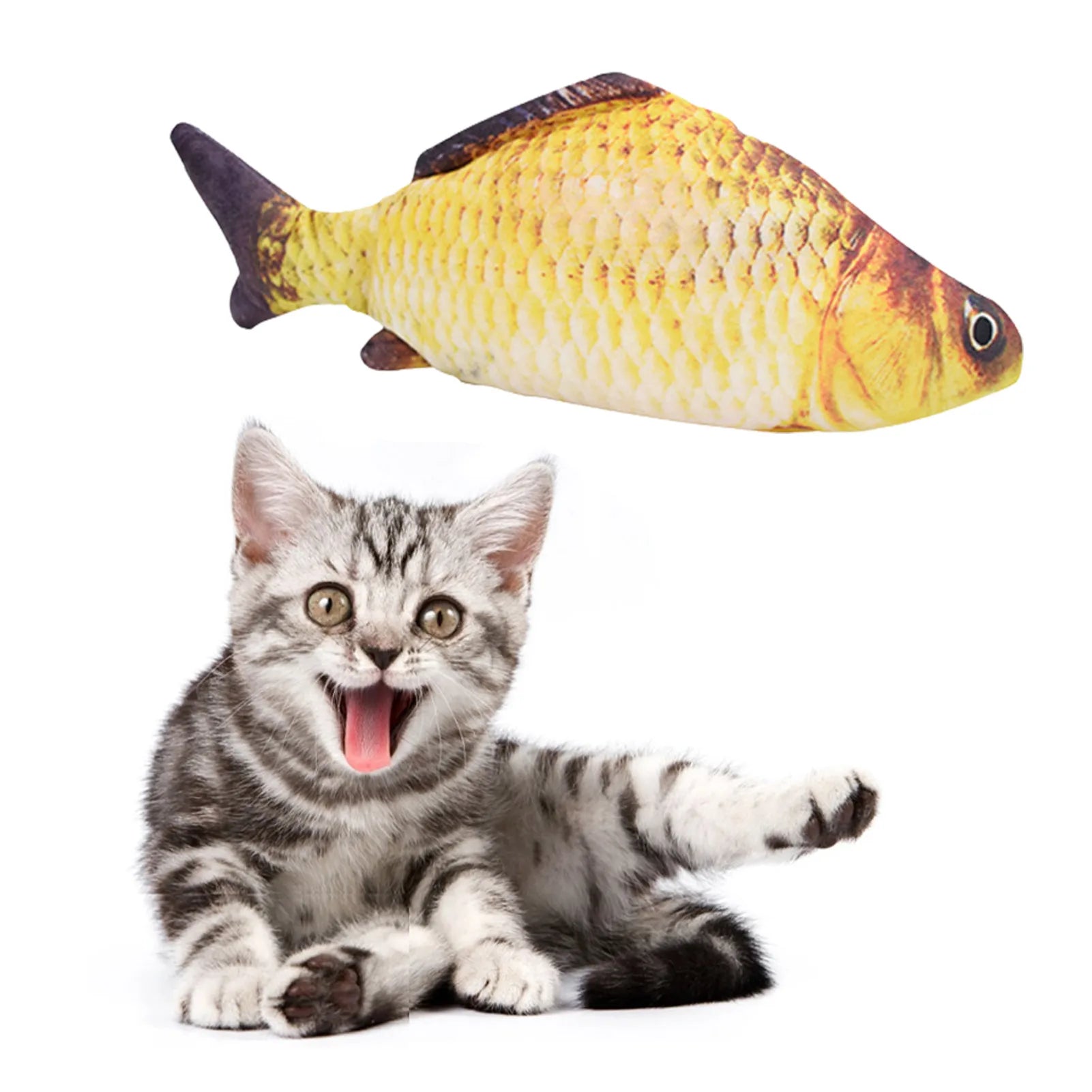 USB Rechargeable Floppy Fish Cat Toy - Interactive Electronic Plush Fish for Cats & Dogs 5