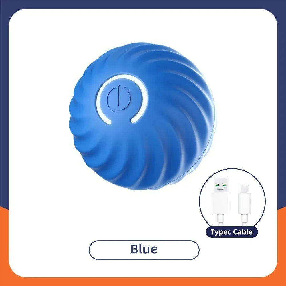 Smart Dog Toy Ball Electronic Interactive Pet Toy Ball USB Automatic Bouncing Rolling Toy Ball With RGB Lights Puppy Cat Product A Blue NO RGB 180mAh