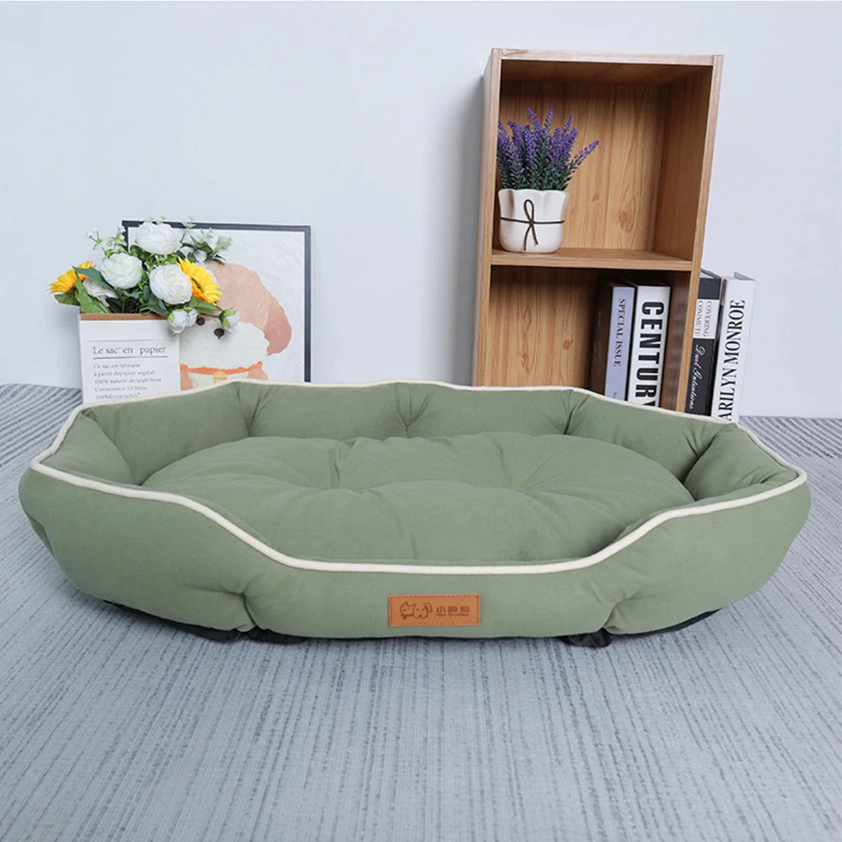 Large All-Season Cooling Pet Bed – Breathable Dog & Cat Pad for Puppies, French Bulldog, Small Dogs Green