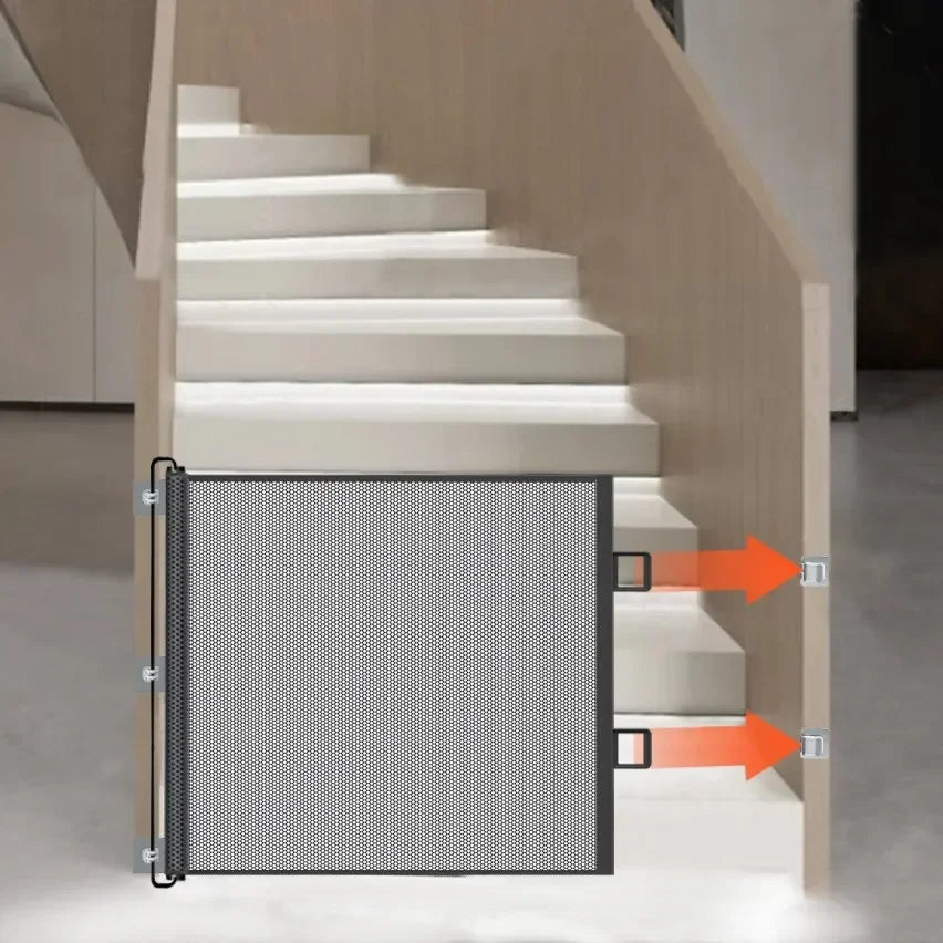 Automatic Retractable Pet Gate Fence Dog and Cat Fences Indoor Stair Walkway Isolation Net Security Fence Pet Products