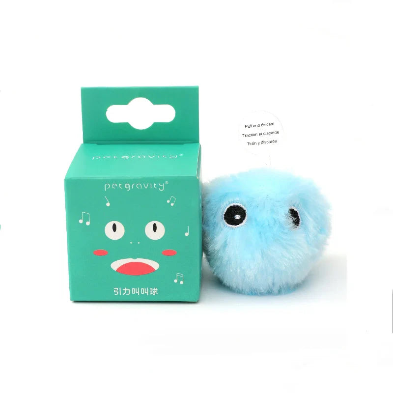 Interactive Ball Smart Cat Toys Plush Electric Catnip Training Toy Kitten Touch Sounding Pet Product Squeak Toy Ball G834C Blue