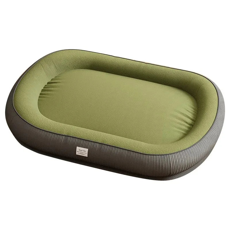Breathable Machine-Washable Dog Bed - Plush Pet Bed for Puppies and Dogs, Solid Pattern Green China Mainland