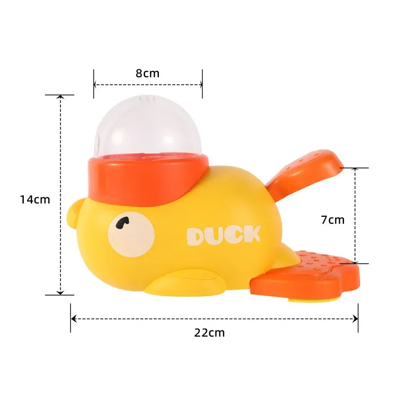 2-in-1 Interactive Dog Toy Pet Automatic Food Treat Dispenser Cartoon Duck Design Slow Food Pet Snack Feeder for Dog Training Yellow