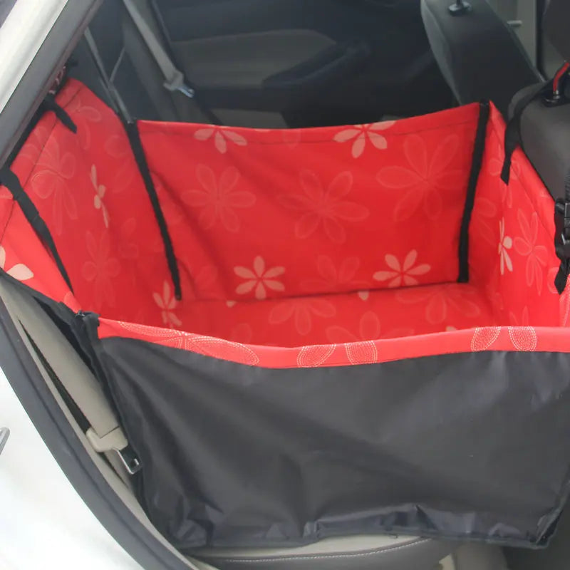Pet Car Seat Cover Hammock for Dogs & Cats Waterproof Rear Bench Protector 60x35x53 cm (23.6x13.8x20.9 in) Red 60x35x53cm