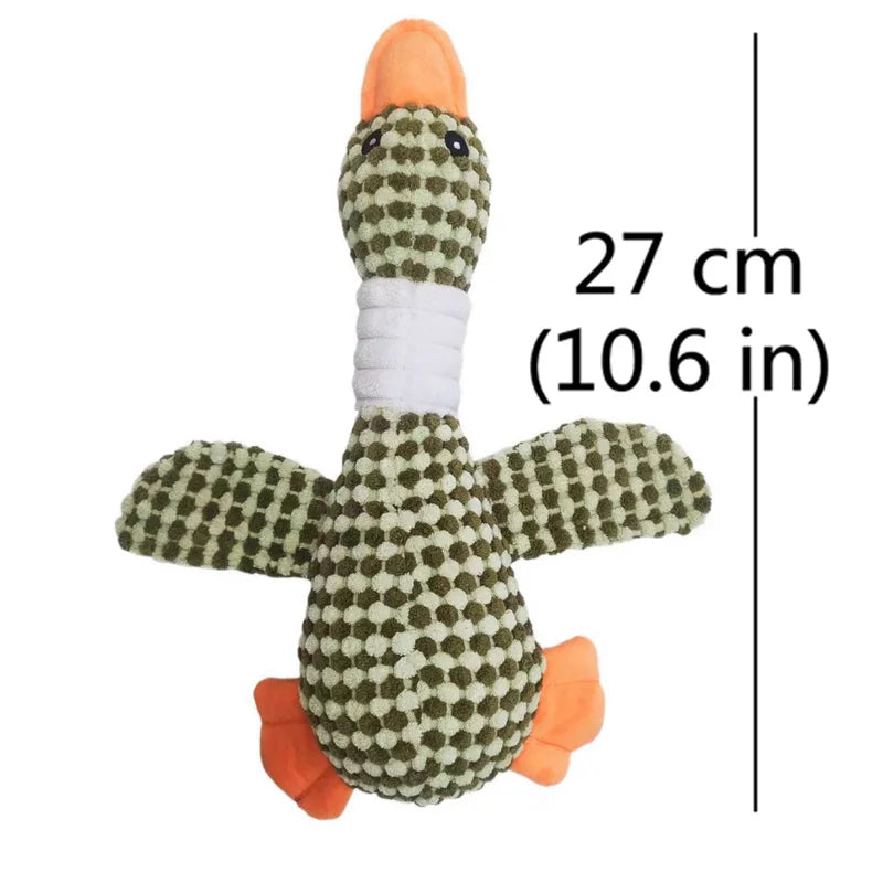 Plush Duck Squeak Dog Toy – Dental Chew for Puppies & Dogs (Small, Medium, Large) Grayish green