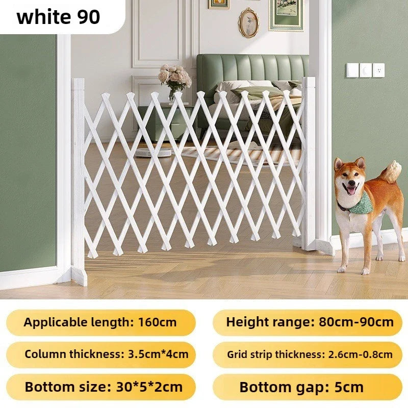 Pet Puppy Fence Retractable Isolation Dog Wooden Fence Folded Indoor Anti-Jailbreak Dog Fences Accessories Isolation Pet Cat Net 90CM