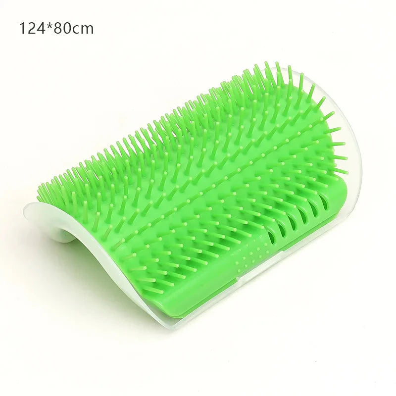 Cat Massage Brush & Hair Remover – Self-Grooming Wall Corner Comb for Cats | Detachable, Easy-Clean Pet Massage Tool Green 124x80cm