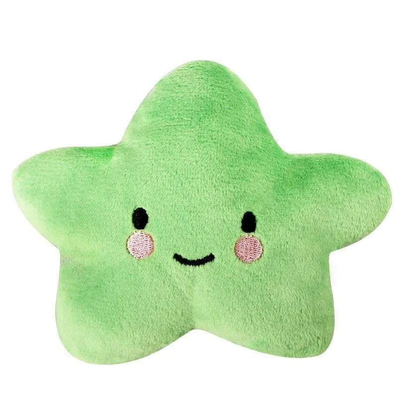 Squeaky Plush Pentagram Pet Toy for Dogs & Cats, Soft Fleece Squeaker, 3.9-5.1 in (10-13 cm) green