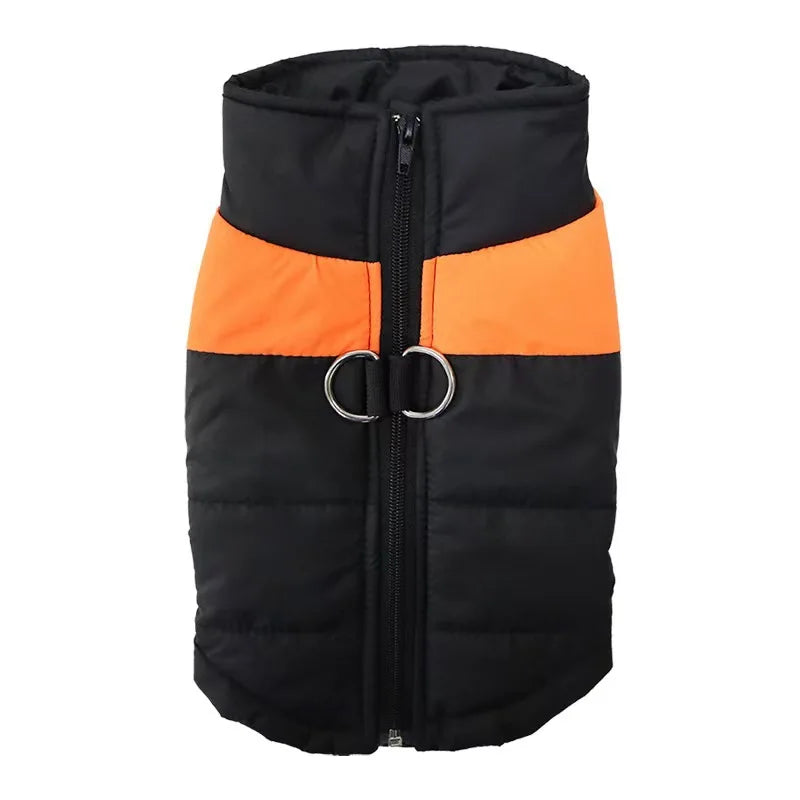 Waterproof Padded Dog Coat – Warm Winter Vest Jacket with Zipper for Small, Medium & Large Dogs orange