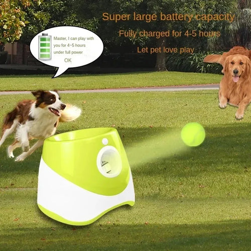 Automatic Dog Ball Launcher – Rechargeable USB Interactive Tennis Thrower, 5.8 cm Balls for Medium & Large Dogs