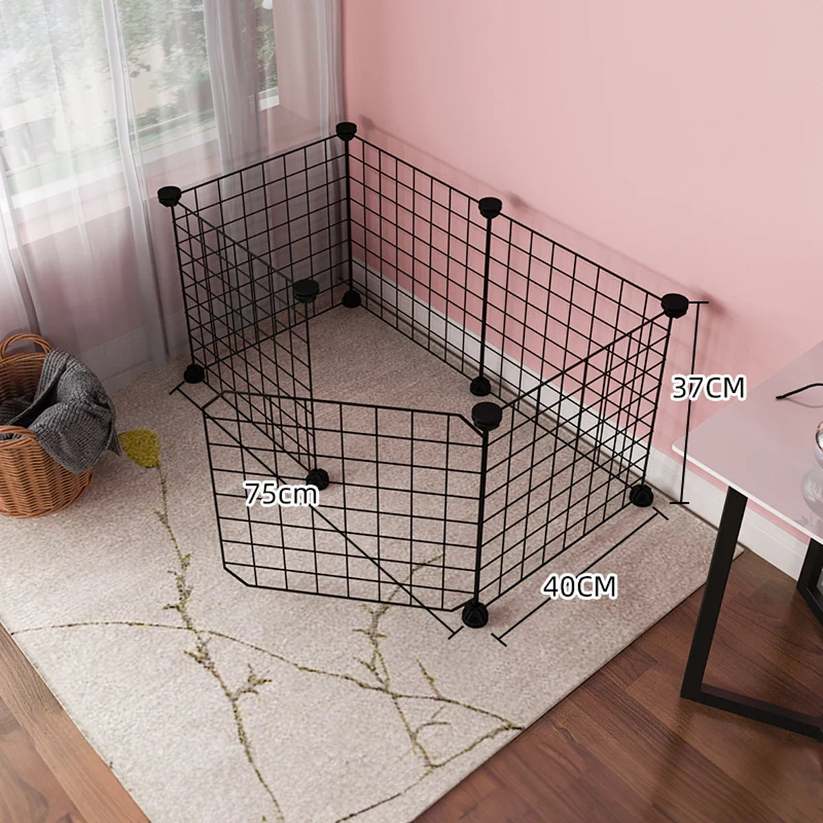 Pet Fence Dog Cage Indoor Encrypted Iron Mesh Fence Cat Cage Free Splicing Rabbit Guinea Pig Chinchilla Fence SL178-B6 DIY Cage