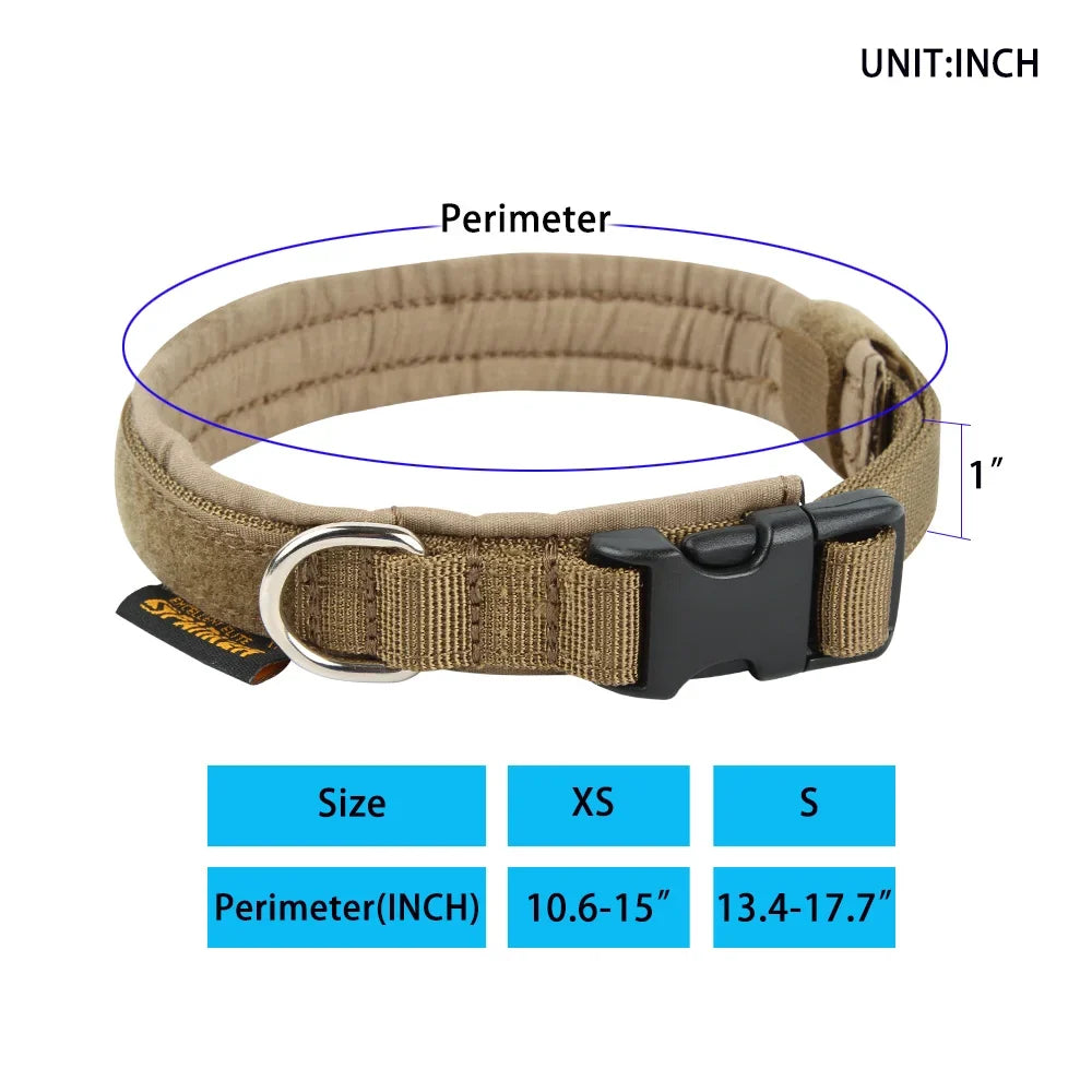 Tactical Dog Collar Puppy Collars Adjustable Soft Nylon Outdoor Training Collar Medium Large Dog German Shepherd Training Collar