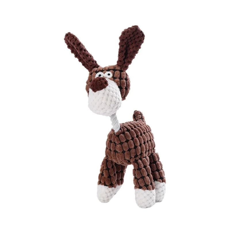 Small Breed Dog Plush Toy 10.2 in (26 cm) Animal Shape Squeaky Chew and Dental Cleaning Toy for Chihuahua Yorkie Bichon Puppies As the pictures Brown China Mainland