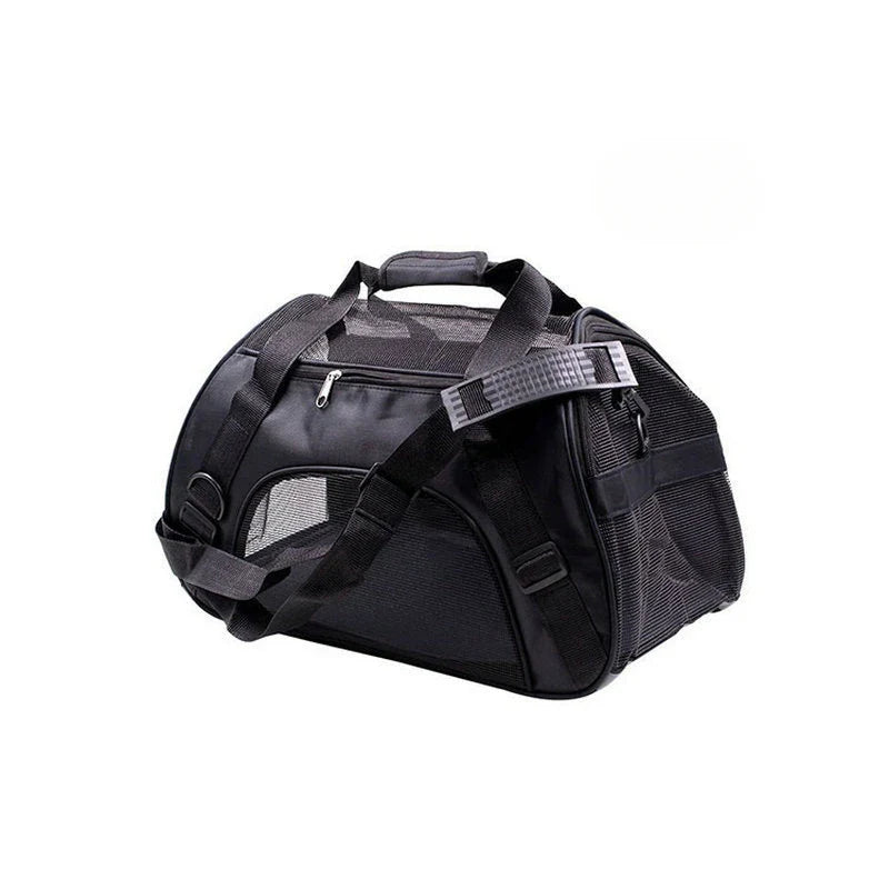 Portable Soft-Sided Pet Carrier Bag – Breathable Mesh Travel Carrier for Cats, Dogs & Puppies (S/M/L) Black