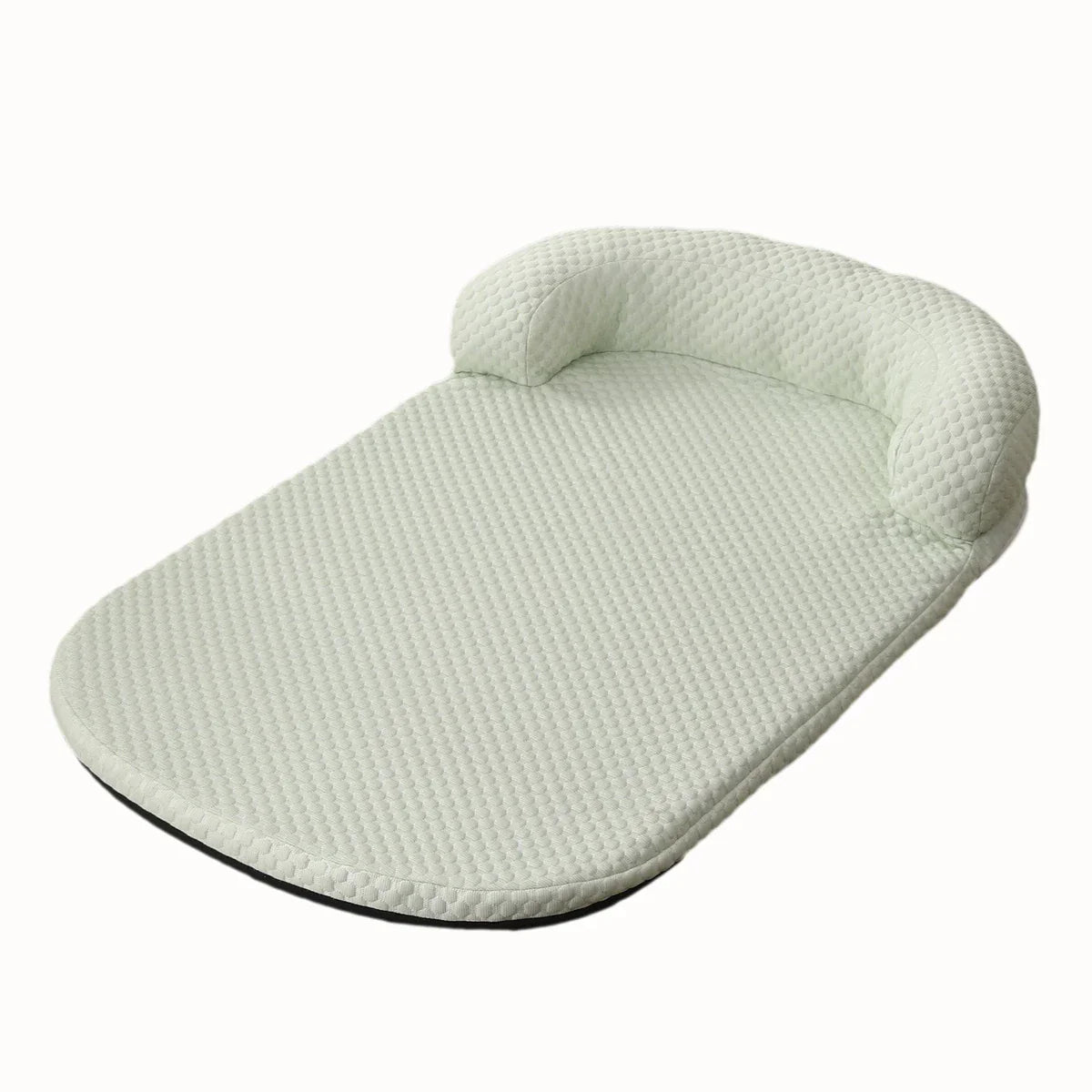 Cooling Ice Silk Pet Bed with Pillow - Breathable Anti-Slip Dog & Cat Cushion, Machine Washable (XS-L) Green