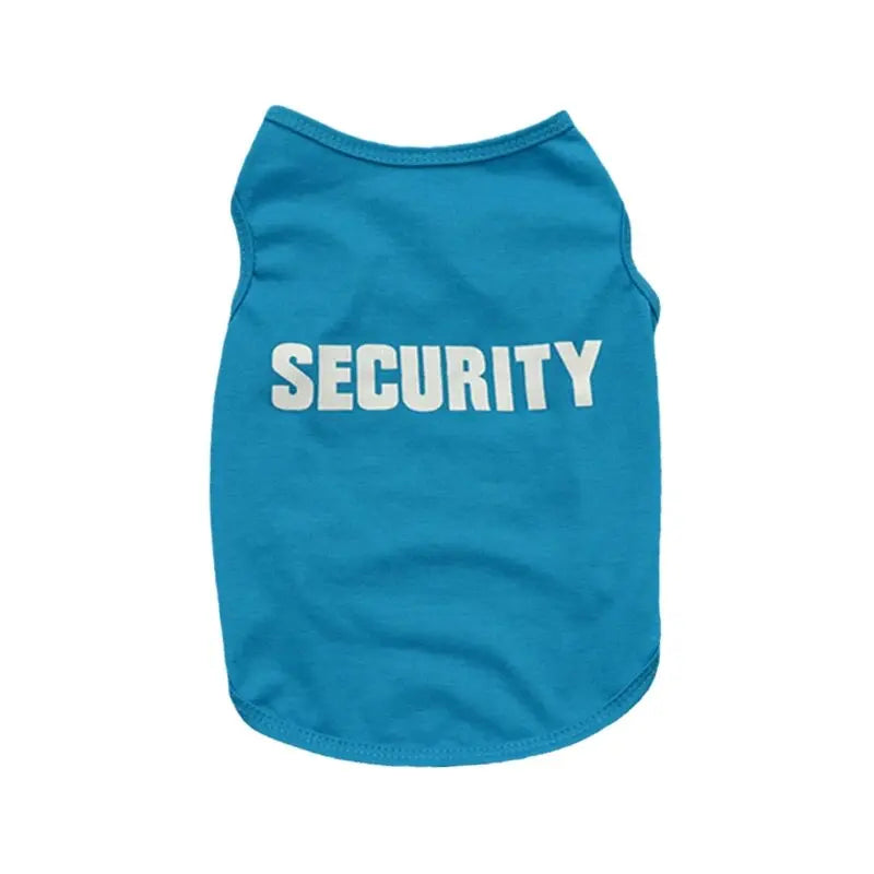 Security Clothing for Dogs Summer Pet T-shirt Costume Blue SEC