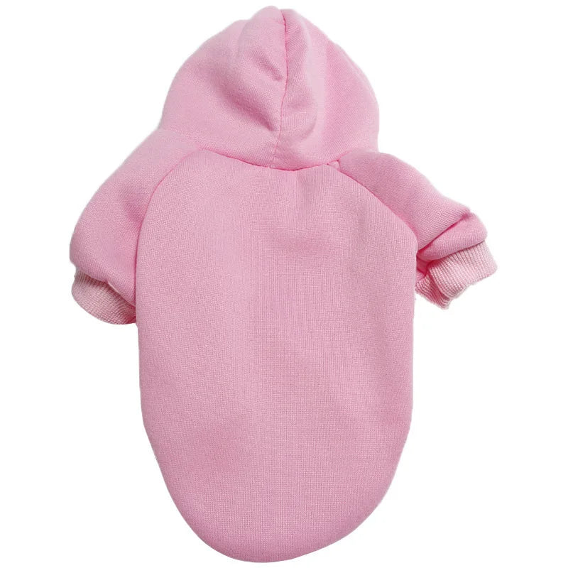 Warm Dog Hoodie Sweatshirt – Hooded Coat for Small, Medium & Large Dogs Pink
