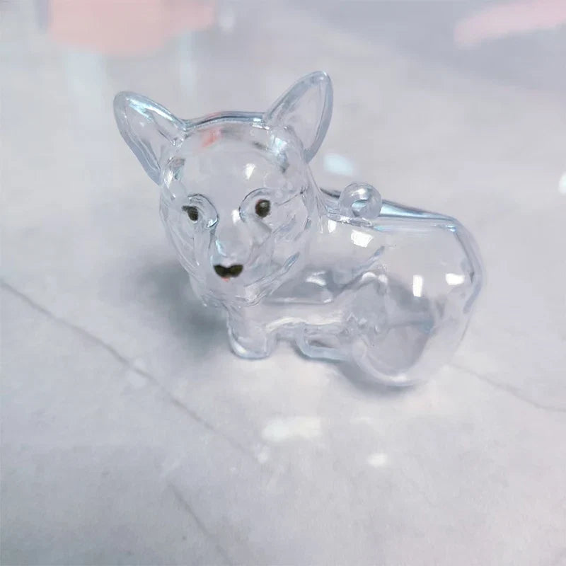 Clear Puppy Hair Memorial Keychain | Pet Fur Keepsake Capsule DIY Pendant A14