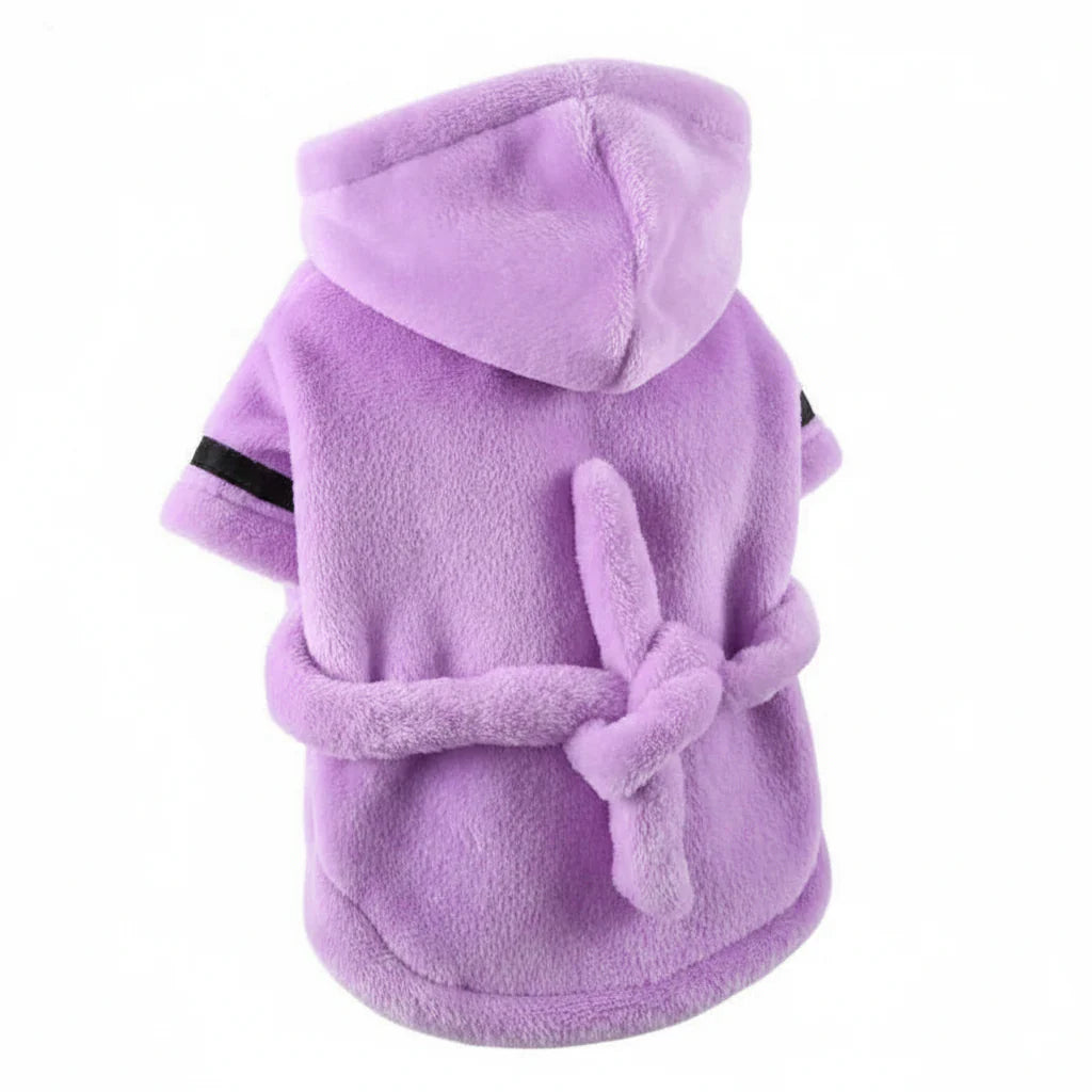 Hooded Pet Dog Bathrobe – Super Absorbent Drying Towel Pajamas Purple