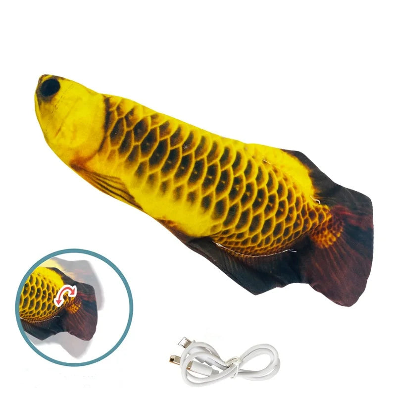 USB Rechargeable Floppy Fish Cat Toy - Interactive Electronic Plush Fish for Cats & Dogs 7