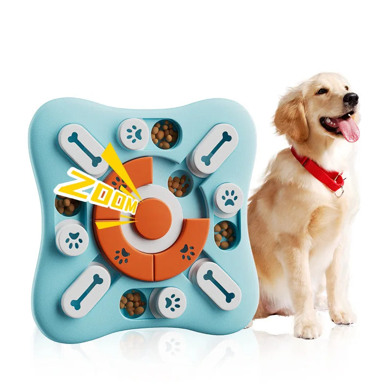 Interactive Dog Squeak Puzzle Toy with Treat Dispenser – Memory Training Slow Feeder, Dishwasher-Safe Plastic Green