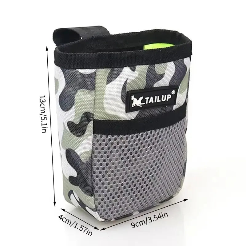 Dog Treat Pouch Waist Bag Hands-Free Training Snack Bag with Mesh Pocket Camo