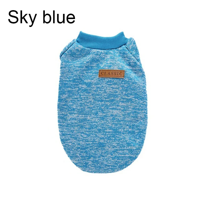 Warm Winter Dog Jacket Hoodie for Small Dogs and Cats - Chihuahua Pug Schnauzer Sweatshirt Pet Coat Sky blue