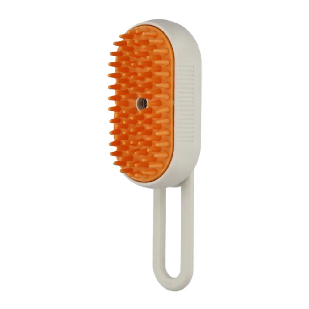 3-in-1 Steam Pet Grooming Brush – USB Rechargeable Spray & Massage Comb for Cats & Dogs (7.67 x 2.55 in / 19.5 x 6.5 cm) Coffee