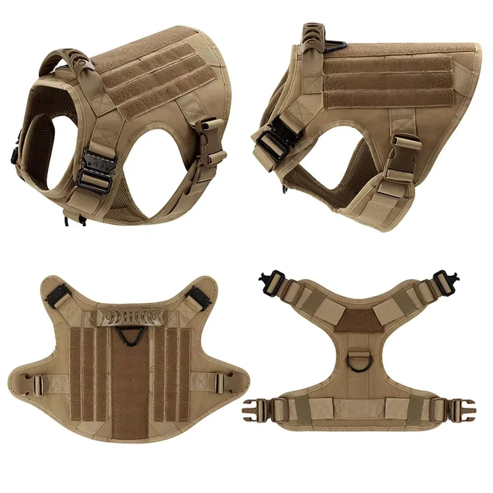CANBOUN Tactical Military Vest Pet German Shepherd Golden Retriever Tactical Training Dog Harness And Leash Set For All Breeds D