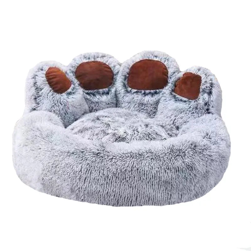 Fluffy Plush Dog Bed — Round Calming Donut Pet Sofa for Cats & Dogs, Sizes S-XL (50–90 cm | 19.7–35.5 in) Gradient Gray China Mainland