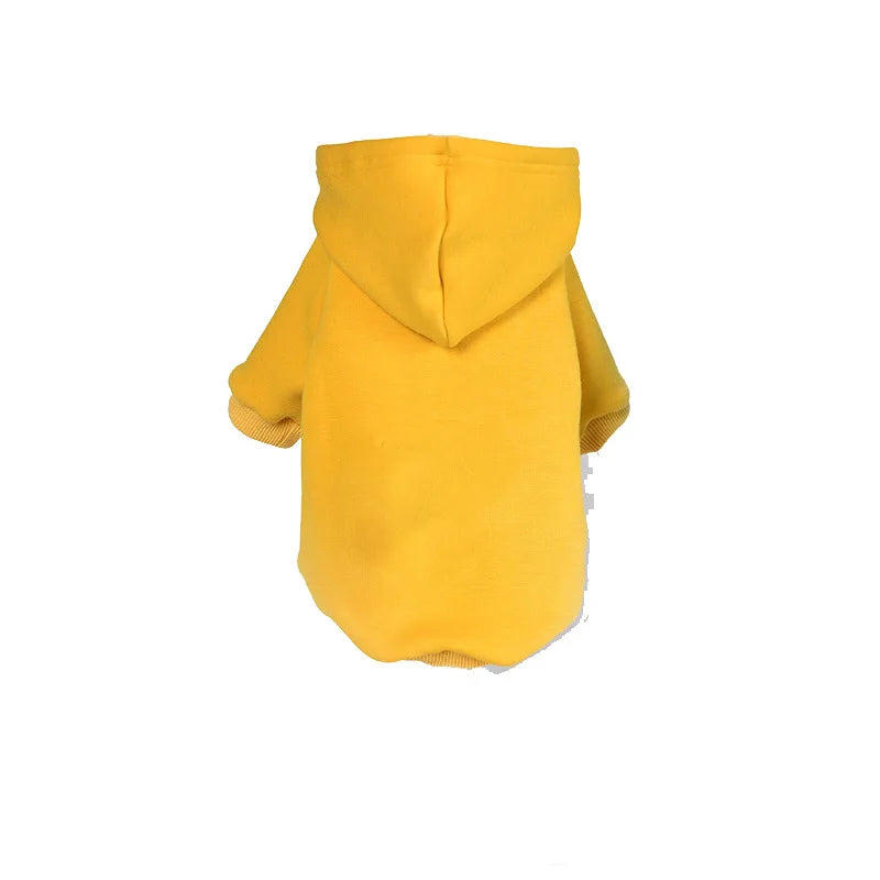 Warm Dog Hoodie Sweatshirt – Hooded Coat for Small, Medium & Large Dogs Yellow
