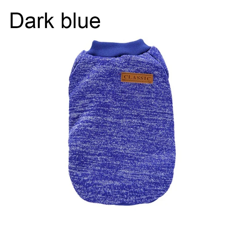 Warm Winter Dog Jacket Hoodie for Small Dogs and Cats - Chihuahua Pug Schnauzer Sweatshirt Pet Coat Dark blue