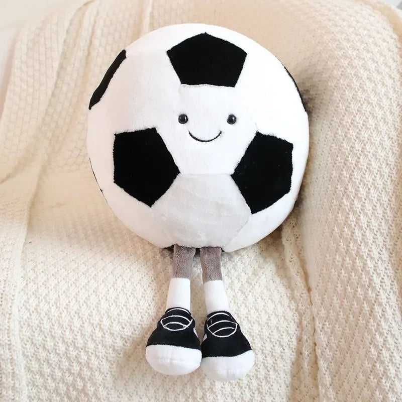 Plush Football & Basketball Pet Toy Pillow - Interactive Dog & Cat Ball, 25–28 cm (9.8–11.0 in) football