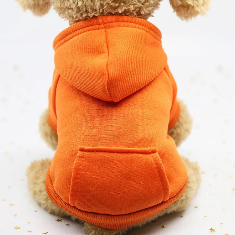Pet Dog Clothes For Small Dogs Clothing Warm Clothing for Chihuahua Coat Puppy Outfit Pet Clothes for French Bulldog Hoodies Orange