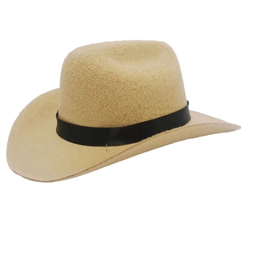Adjustable Pet Cowboy Hat for Small Dogs & Cats – Funny Western Headwear, Summer Costume Accessory (5.3×4.3×2.4 in / 13.5×11×6 cm) beige-ribbon