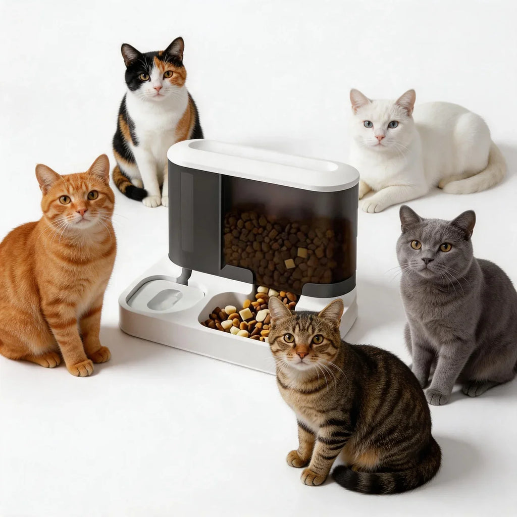 Automatic Pet Feeder Water Bowls Food Intelligent Electric Pet Food Dish Smart Timer Dog Bowl All-in-One Feeding Station