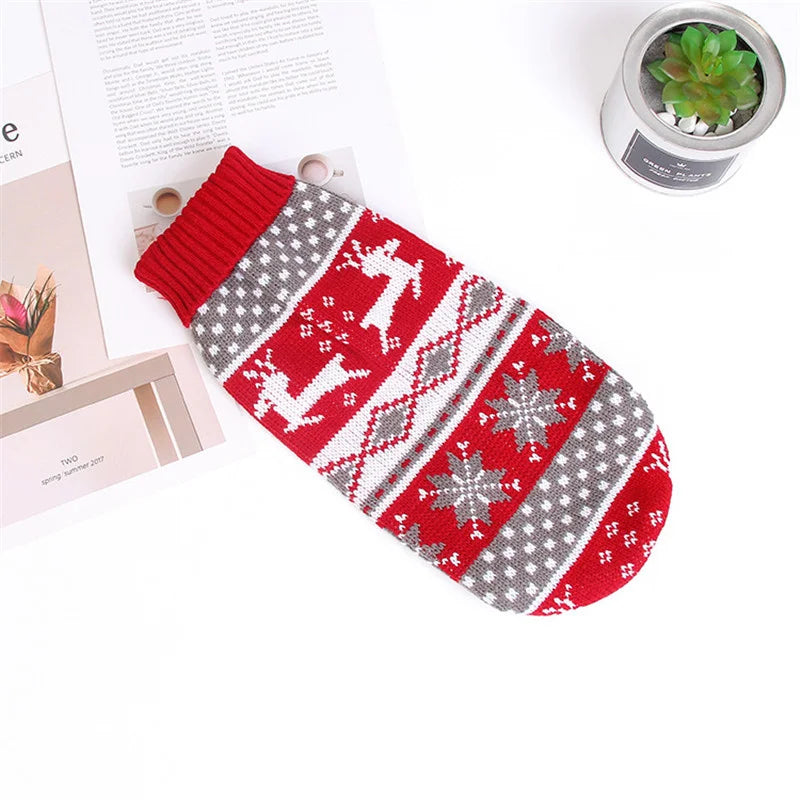 Christmas Cat Sweater Winter Warm Pet Costume for Cats Kedi katten Sphynx Clothing Mascotas Clothes for Dog Animals ropa de gato Red Two Deers China Mainland