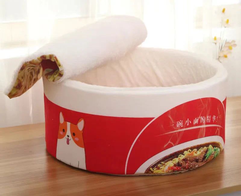 Instant Noodle Pet Bed – Cozy Udon Cup Nest for Cats & Small Dogs with Removable Cover, S 40 x 20 cm (15.7 x 7.9 in) & L 50 x 20 cm (19.7 x 7.9 in) style 5